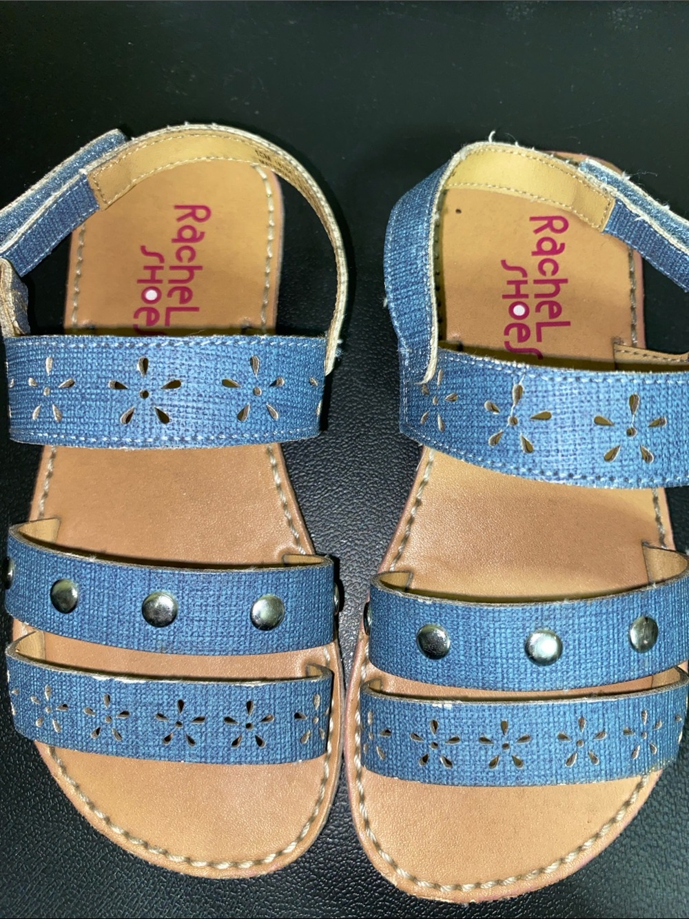 Rachel Shoes • Blue Flower Cutout Sandals